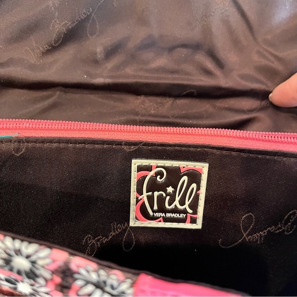 VERA BRADLEY Frill pink multicolor shoulder, crossbody bag, handbag, pur… - Picture 5 of 9
